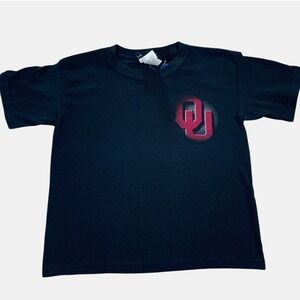 Oklahoma Sooners OU Boys Black Graphic T Shirt, Small, Short Sleeve Summer New